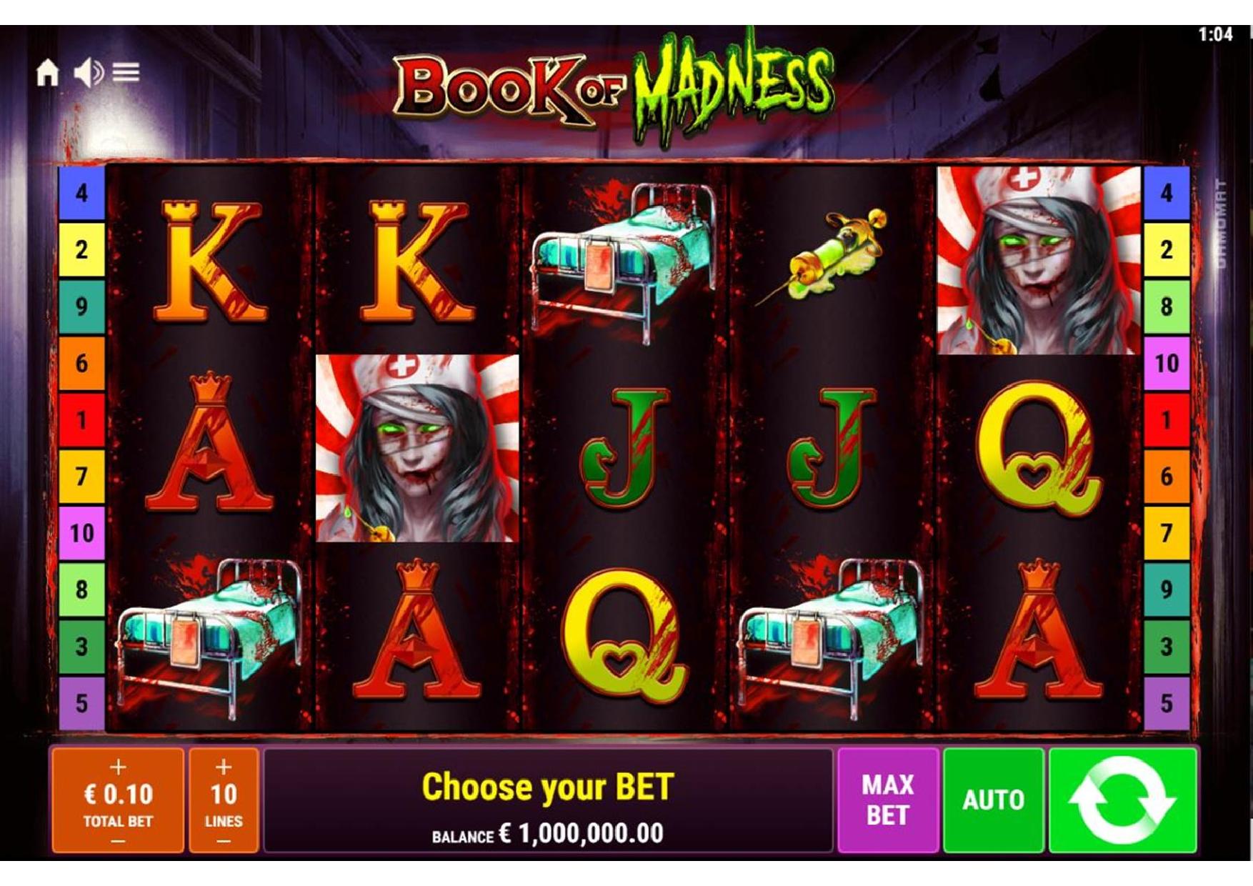 Book Of Madness Slot Game Main Screen